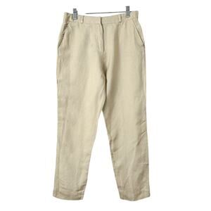 & Other Stories Paris Atelier Women's Linen Tapered Casual Pants Cream Size 6